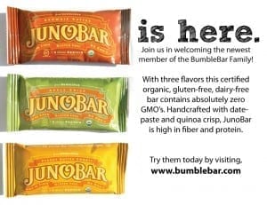 JunoBar, JunoBars, BumbleBars, Vegan, Gluten Free, Energy Bars