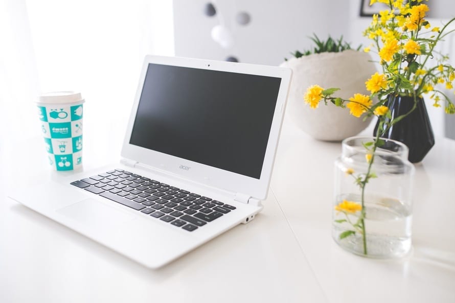 Desk, Acer, Laptop, BumbleBar