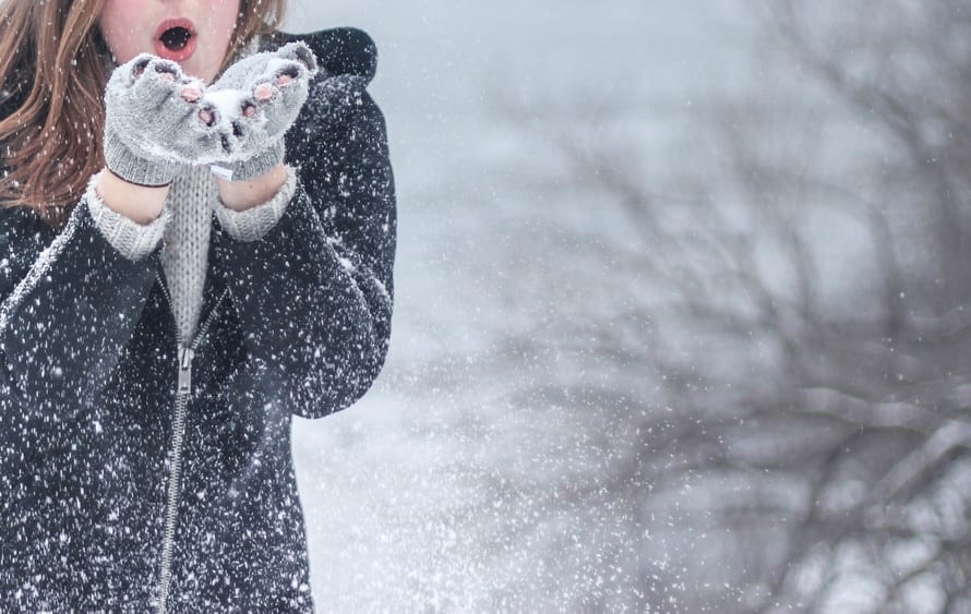 Stay Active, Winter, Snowflakes, Blowing Snow, Winter Girl, BumbleBar, Seasonal Depression