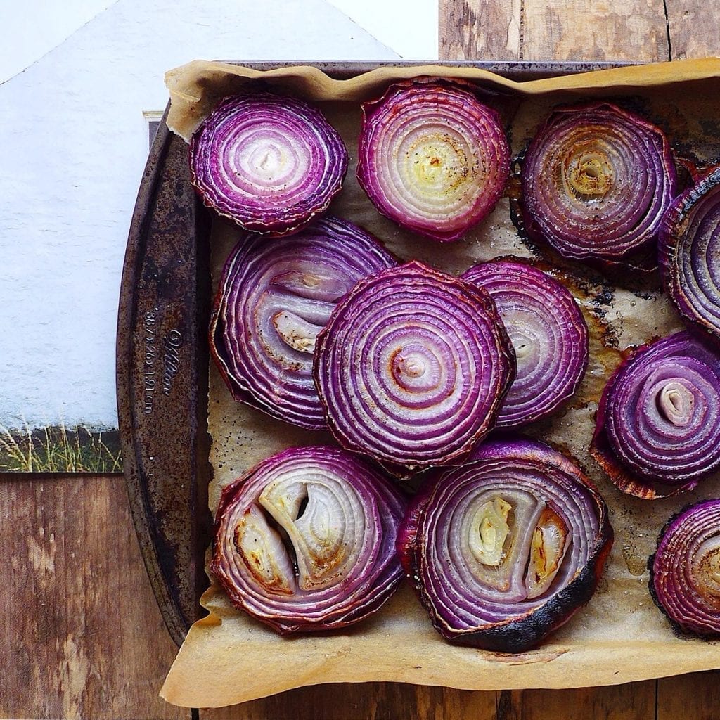 Roasted Red Onion with Balsamic Vinegar, Red Onion, Onion, BumbleBar