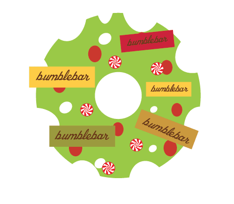 Illustration BumbleBar Wreath, BumbleBar,  Energy Bar, Energy Bar