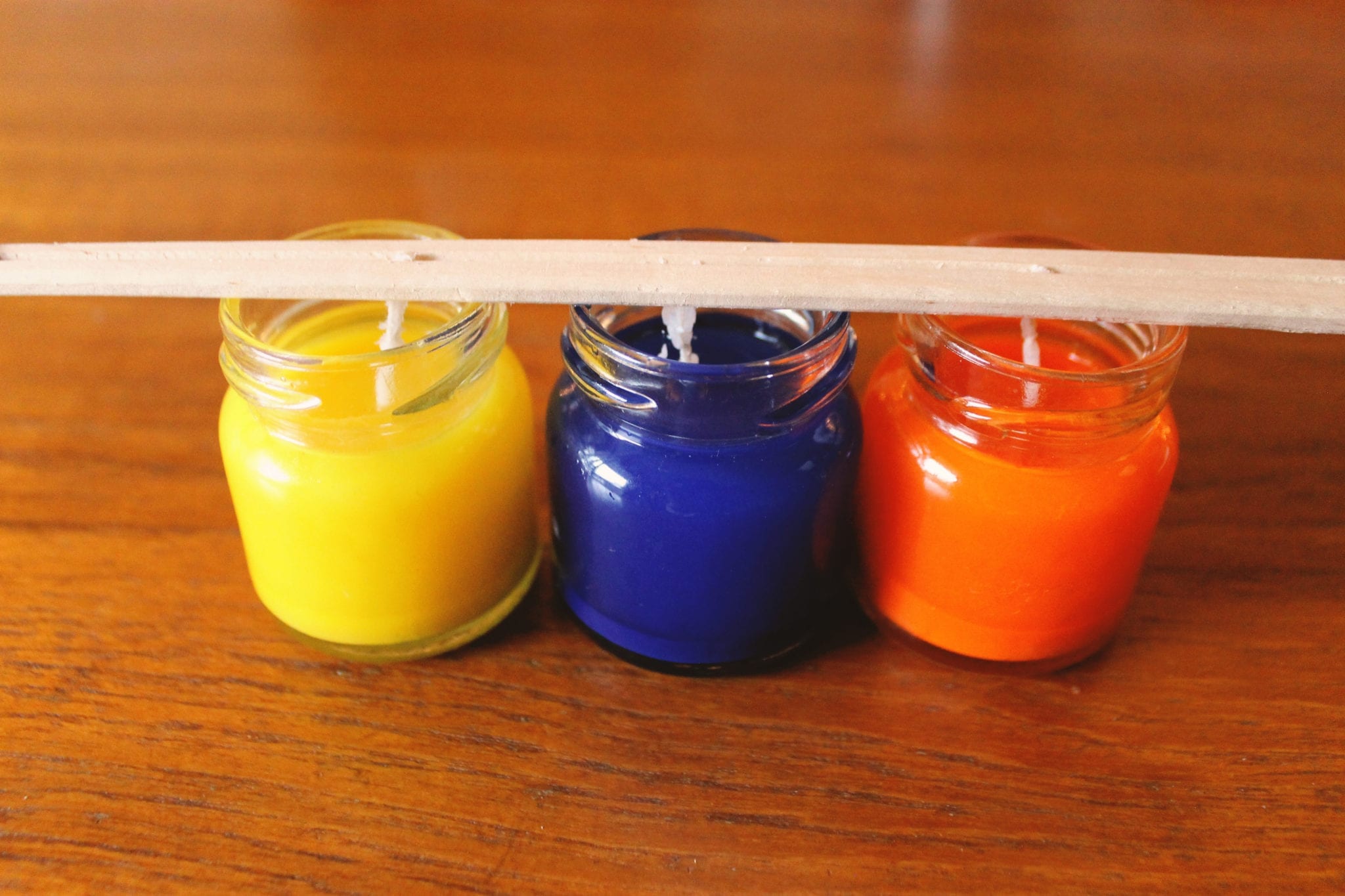 Candles, Chopsticks, Mini Candles, Jars, DIY, Mini Jars, Crayons, Fall Crafts, Fall, Wax, Wicks, BumbleBar