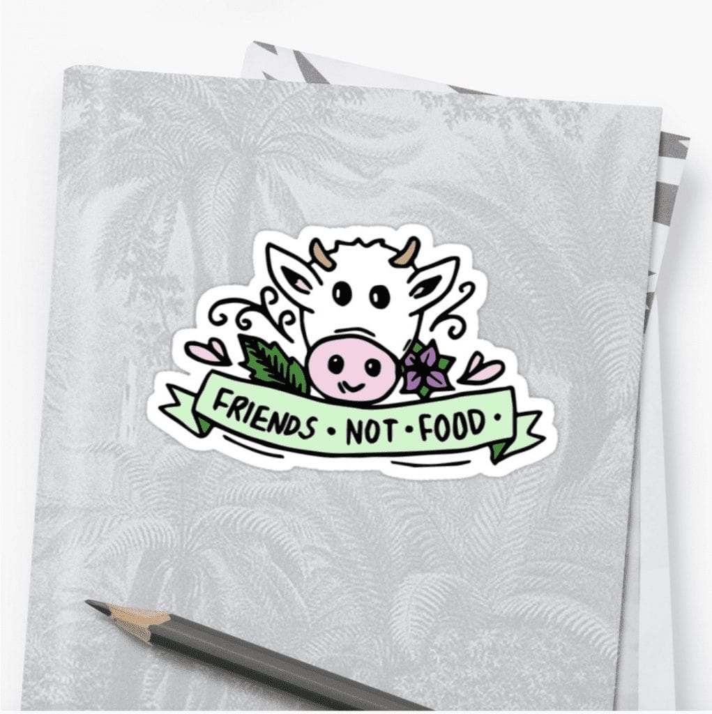 RedBubble, Cow, Vegan, Friends Not Food, BumbleBar