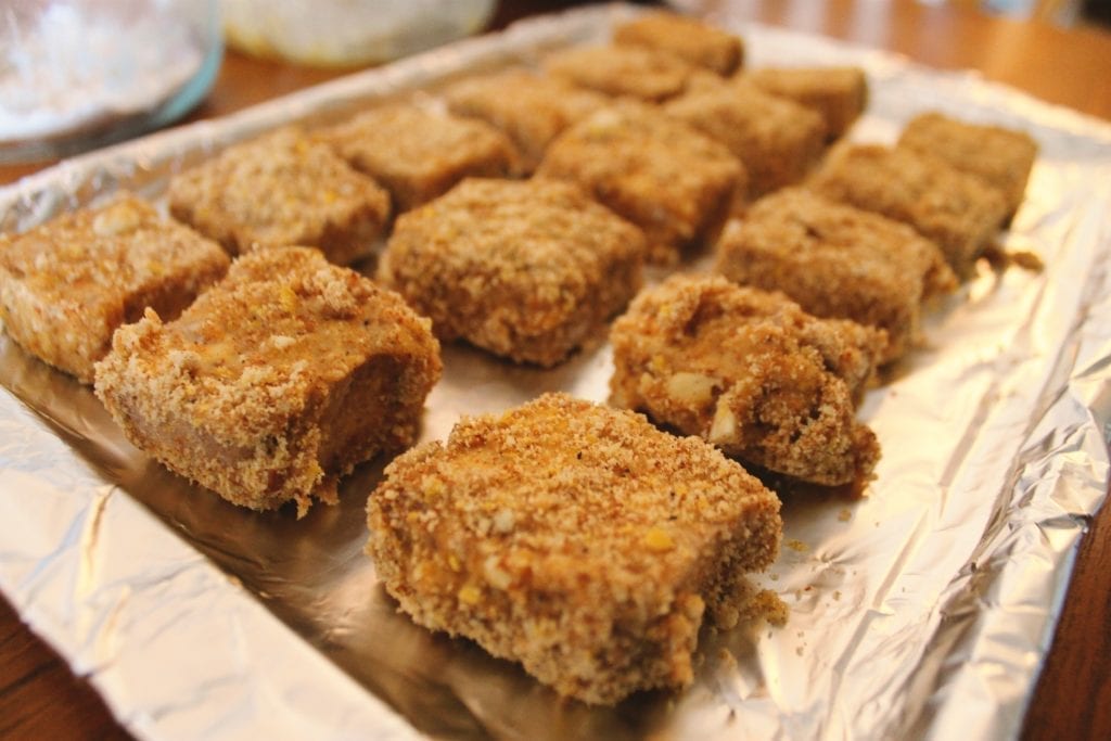 BumbleBar, tofu, tofu nuggets, almond crusted tofu nuggets, vegetarian almond crusted tofu nuggets, vegetarian, pescatarian, tofu recipes, recipes, recipe, healthy food, Spokane, Spokane Valley