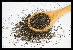 A spoonful of black chia seeds. Two tablespoons will give you 4 grams of protein.
