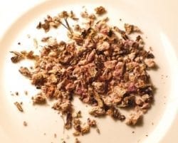 Rhodiola rosea root dried and ground to small pieces.