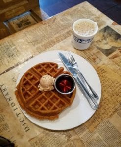Pumpkin waffle with chai butter from Boot's Bakery & Lounge